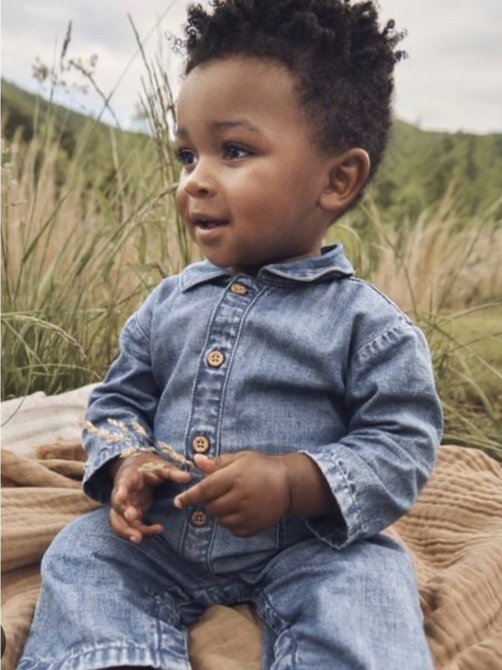 Little Planet Organic Cotton Blue Chambray Jumpsuit - Denim Toddler